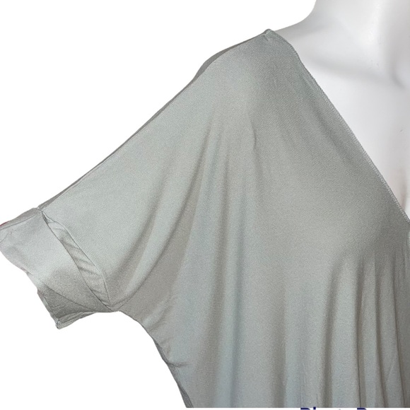 Draped, short sleeve top in sage - Picture 5 of 6